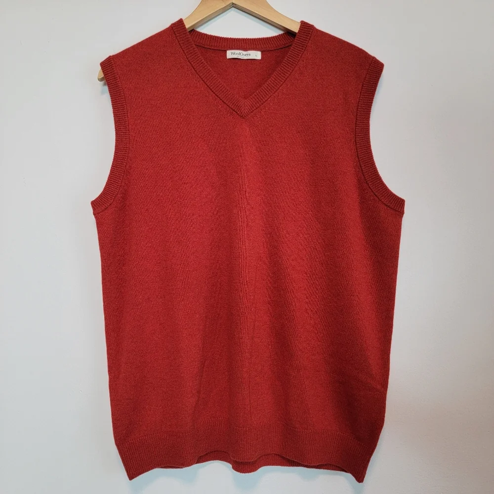 WoolOvers Sweater Vest Sz L  Soft Merino Wool Cashmere Golf Preppy Tennis Club